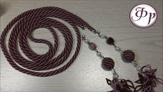 Жгут из бисера крючком. Лариат Жгут из бисера крючком. Лариат