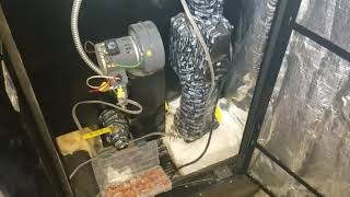 heatmaster c150 outdoor wood boiler. fixing the intake fan part 1