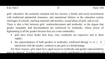 Reflection on Text Book with special reference to Gender Environment and Health // B.Ed. Sem. 4