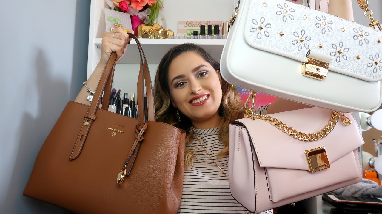 UNBOXING MICHAEL KORS KARLIE SMALL LEATHER CROSSBODY BAG 