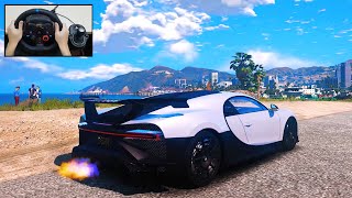 2021 Bugatti Chiron Pur Sport - GTA 5 Gameplay - Realistic Driving with Logitech G29 screenshot 1
