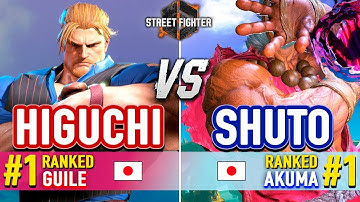 SF6 🔥 HIGUCHI (#1 Ranked Guile) vs SHUTO (#1 Ranked Akuma) 🔥 Street Fighter 6 High Level Gameplay