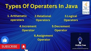 Types of Operators in Java || Java tutorial for Beginners || Important || Full Topic covered || 2023