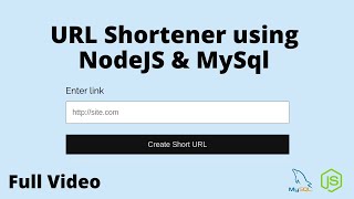 Create URL Shortener App using HTML, CSS, JavaScript, NodeJS & MySQL | Full Tutorial screenshot 5