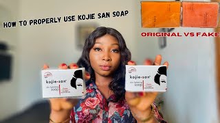 How To Use Kojie San Soap To even out skin tone & Clear Dark Spots || How to Spot Original and Fake