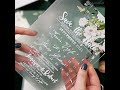 comparison between clear and frosted acrylic invitation