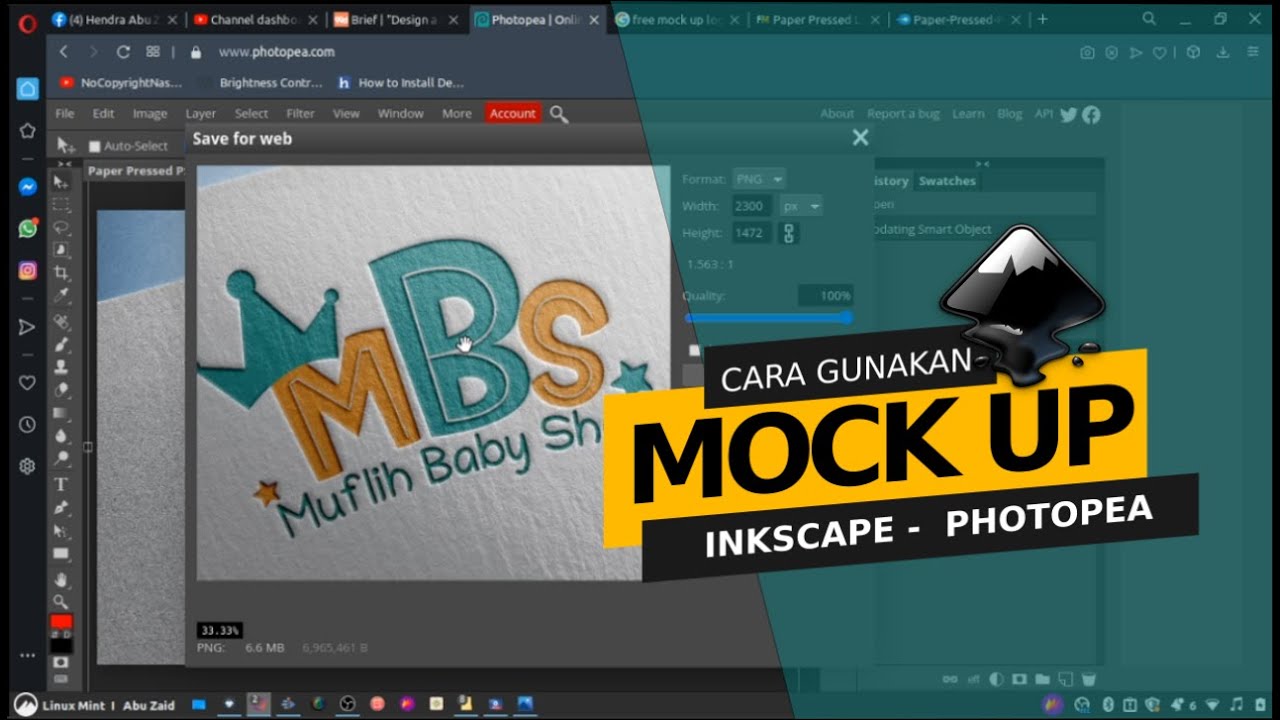 Cara gunakan mock up di Photopea Inkscape / how to use