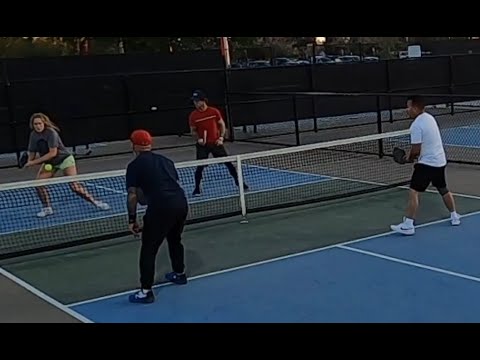 Miguel and Chad vs. Nicole and AJ. Coed Doubles Pickleball.