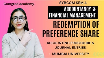 Redemption of preference share#1 SYBCOM SEM4 | journal entries |b.com accounts MU|#bcom #MU #account