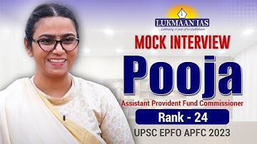Proefinterview | Pooja | Rang 24 | UPSC EPFO ​​APFC-examen 2023-24