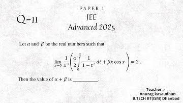 JEE Advanced 2025 Math Paper 1 (Q 11) solution | IIT JEE Maths | #jeeadvanced2025 #projecteducation