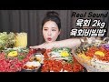 [Sub]/Real Sound/육회2kg 간장육회 고추장육회 육회비빔밥 Mukbang eating show