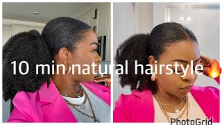 The EASIEST Sleek Afro Ponytail on Natural Hair (Under 10 Minutes!)