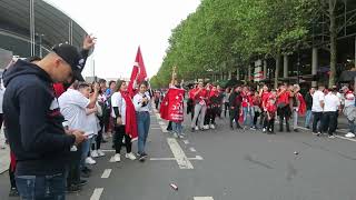 FRANSA-TÜRKİYE  FUTBOL KARŞILAŞMASINDA TÜRKİYE COŞKUSU