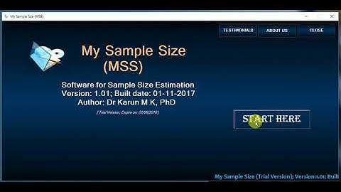 Sample Size estimation using MSS