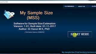 Sample Size estimation using MSS