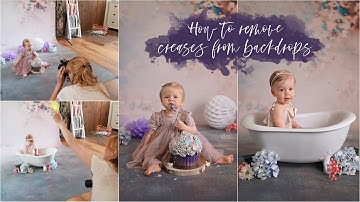 HOW TO get CREASES (wrinkles) out of photoshoot BACKDROPS - VINYL cake smash BACKGROUND
