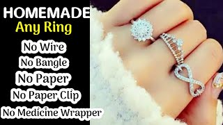 How to make beautiful rings without wire, bangle, paper, paper clip or medicine wrapper//#shorts