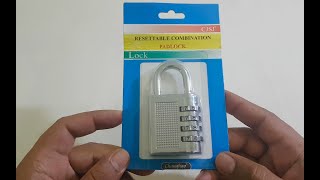 4 Digit Combination Padlock Resettable - How to Set & Reset Code