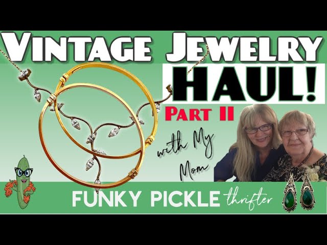 PART II Mom Finds 18k GOLD! Vintage Jewelry Haul Mystery UNBOXING UNJARRING class=