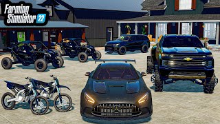 ALL "BLACKED OUT" MANSION SETUP! (LIFTED TRUCKS + SUPERCARS) | FS22