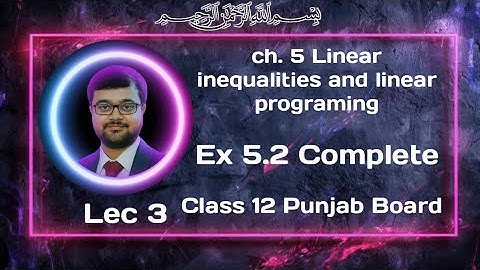 Math class 12 || Ex 5.2 chapter 5 linear inequalities and linear programing 