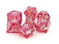 Sharp Edged - Red Ruby Blast Old School 7 Piece DnD RPG Dice Set