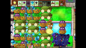 Plants Vs. Zombies Survival Endless Strategy 8 Cobs Classic with Ladders Glooms - 1000 Flags