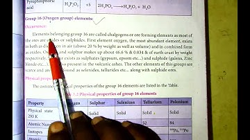 12th chemistry unit-3 oxygen family introduction