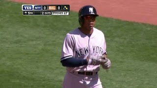 NYY@BAL: Richardson notches first hit as a Yankee