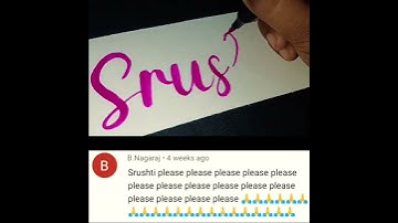 Srushti name calligraphy with pen | #calligraphy #handlettering #moderncalligraphy #art #shorts
