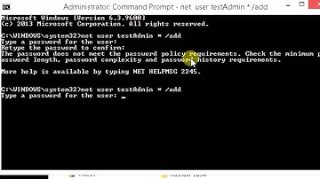 How to use command to add remove delete administrator in Windows 8