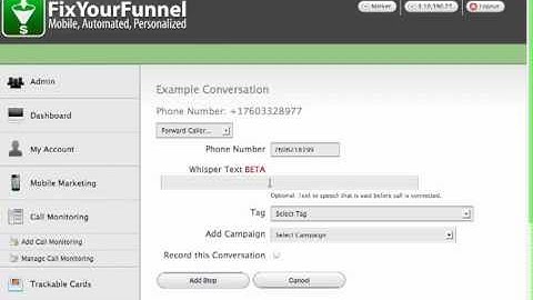 InfusionSoft Plugin: Call Monitoring: Call Whisper