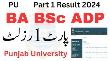 BA BSc ADP Part 1 Result 2024 PU | 3rd Year BA BSc Results 2024 | ADA ADS Results 2024 PU