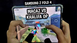 MACAZ VS KHALIFA OP | 1 V 1 TDM CHALLENGE | SAMSUNG Z FOLD 4 PUBG HANDCAM