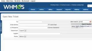 12 - how to open a new support ticket as an admin in whmcs