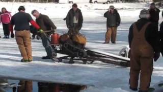Traditional ice harvesting in Maine