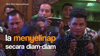 Kocak Abis, Presiden Jokowi Nyempil di Antara Awak Media