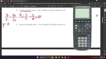 Direct and Inverse Variation Equations - Ex. 4