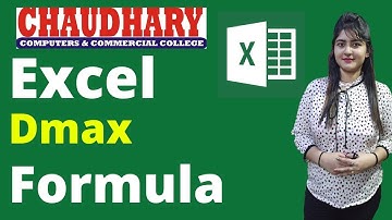 Dmax Formula | Dmax Function | Excel Formula | Excel Tips | Chaudhary Computers Rajpura