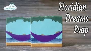 Cold process soap making, beach soap, sculpted layers soap.