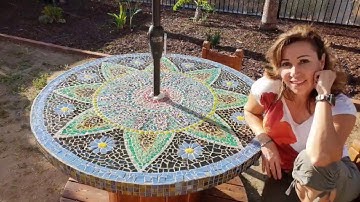 HOW TO MOSAIC A TABLE | Transforming a Cable Spool into a Beautiful Mosaic Table