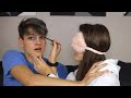Doing HIS Makeup BLINDFOLDED!