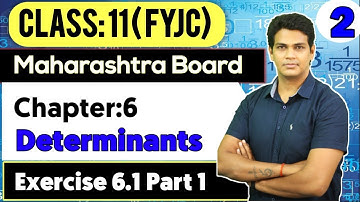 class 11 Determinants Exercise 6.1 Part 1 | Lecture 2 | 11th commerce Maths | VSM Academy | MV Sir