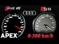 2018 Audi RS6 Performance vs. S8 Plus - Acceleration Sound 0-100, 0-300 km/h | APEX