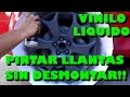 Demo sobre una Llanta con vinilo liquido Full Dip Amarillo Lemon 