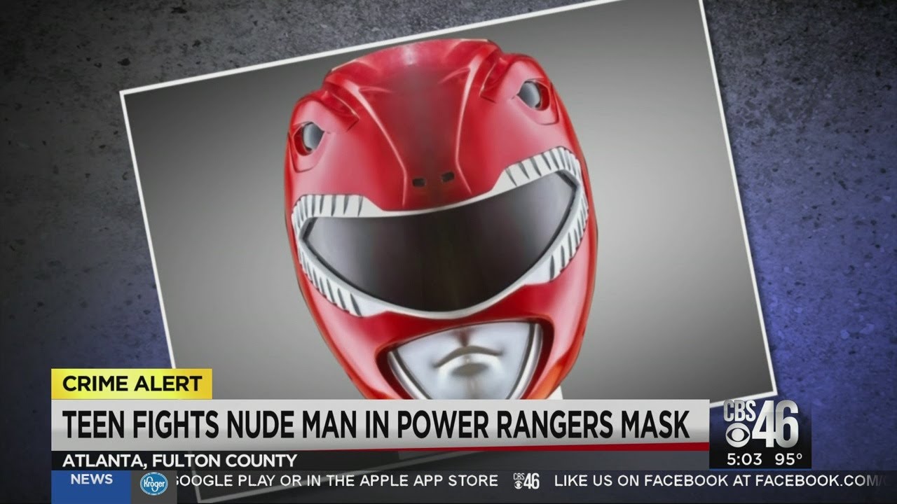 Teen fights nude man in Power Rangers mask