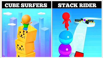 Cube Surfers vs Stack Rider - Android iOS Mobile Gameplay Walkthrough @KLSKINBOX