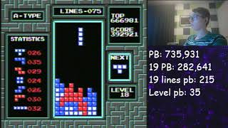 My first 800k in PAL NES Tetris