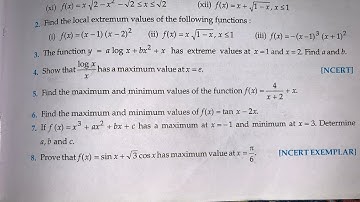 RD SHARMA EX 18.3 Q1(ixtoxii)  TO Q8 SOLUTIONS OF CHAPTER 18 MAXIMA AND MINIMA  CLASS 12(PART2)